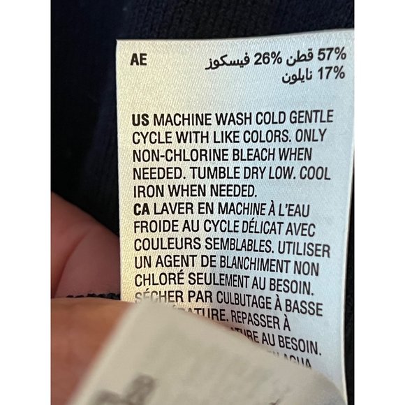 NWT Karen Scott “Jersey Cardi” Navy Blue Cardigan, Petite Small Sweater - Picture 7 of 7